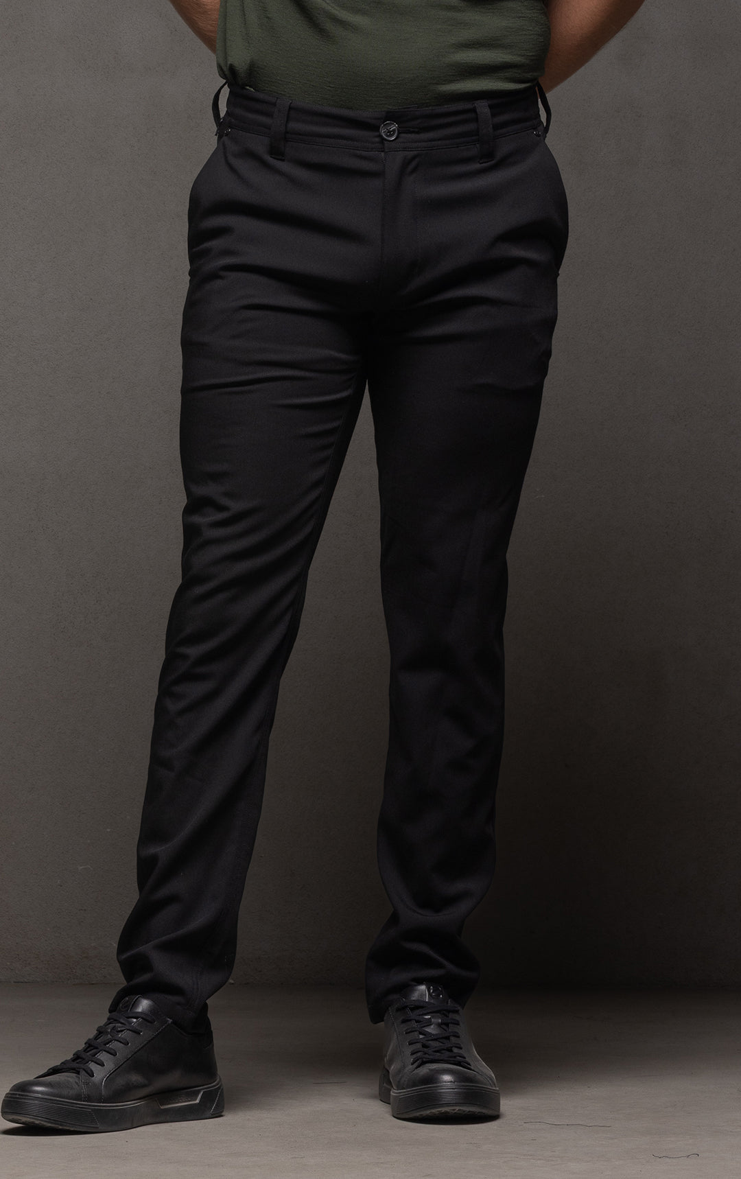 WOOL BLEND SLIM LEG TROUSER