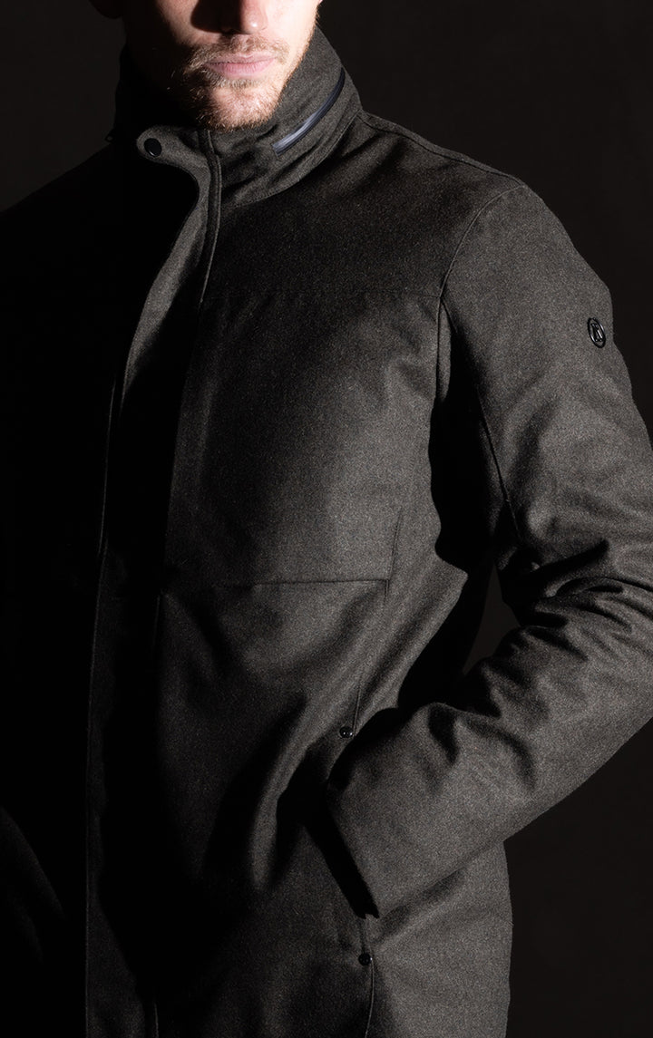 LAMINATED WOOL JACKET
