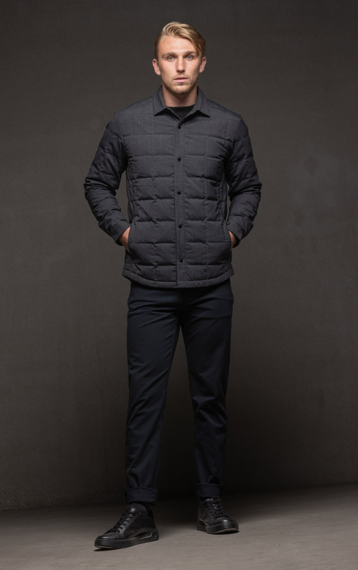 WOOL BLEND QUILTED SHACKET