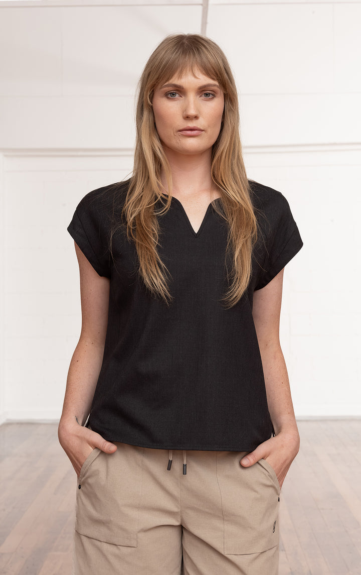 WOOL BLEND RAGLAN TOP - CLEARANCE