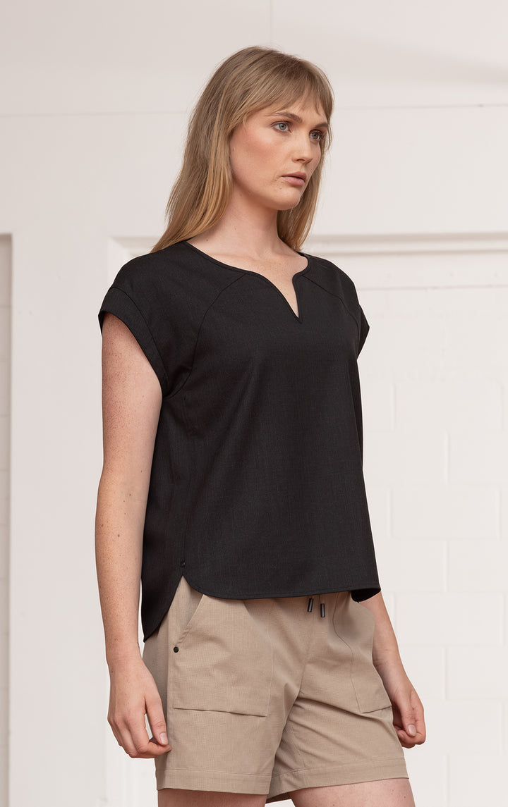 WOOL BLEND RAGLAN TOP - CLEARANCE