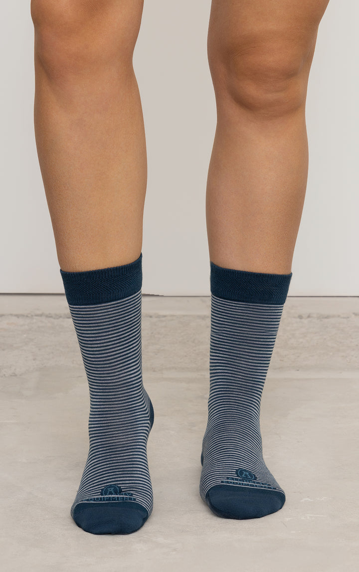 MERINO DRESS SOCK - 2-TONED STRIPE