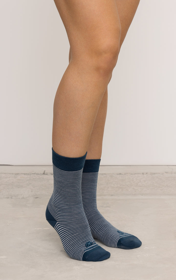 MERINO DRESS SOCK - 2-TONED STRIPE