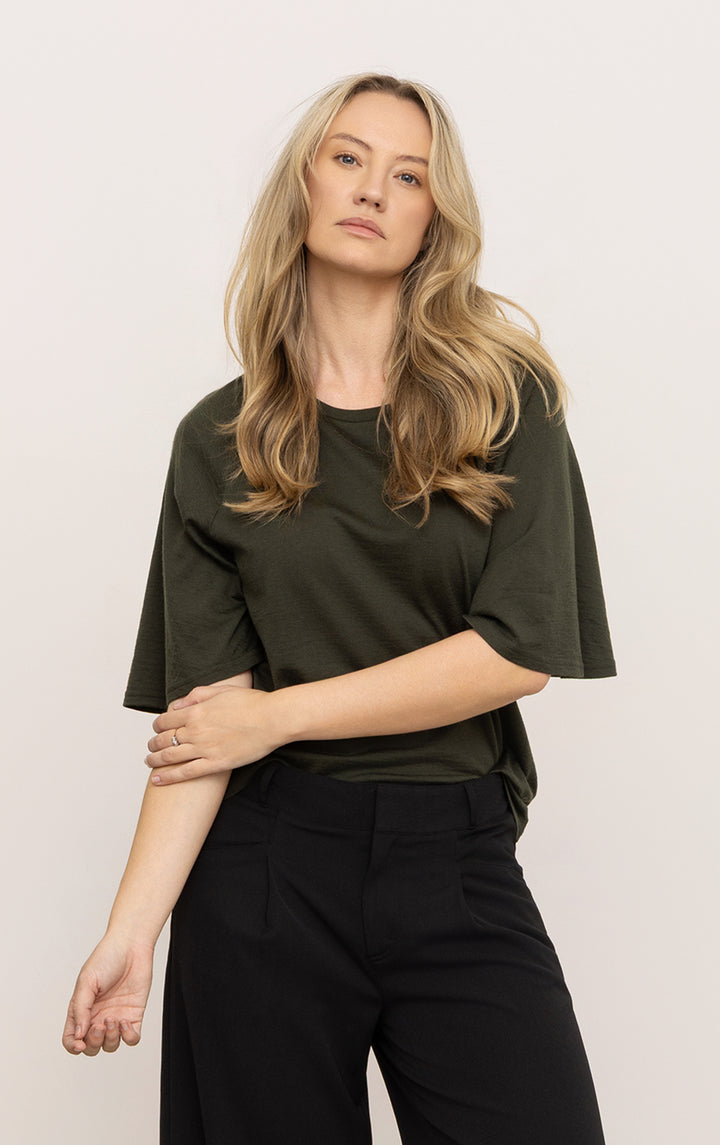 180G MERINO FLUTTER SLEEVE TEE