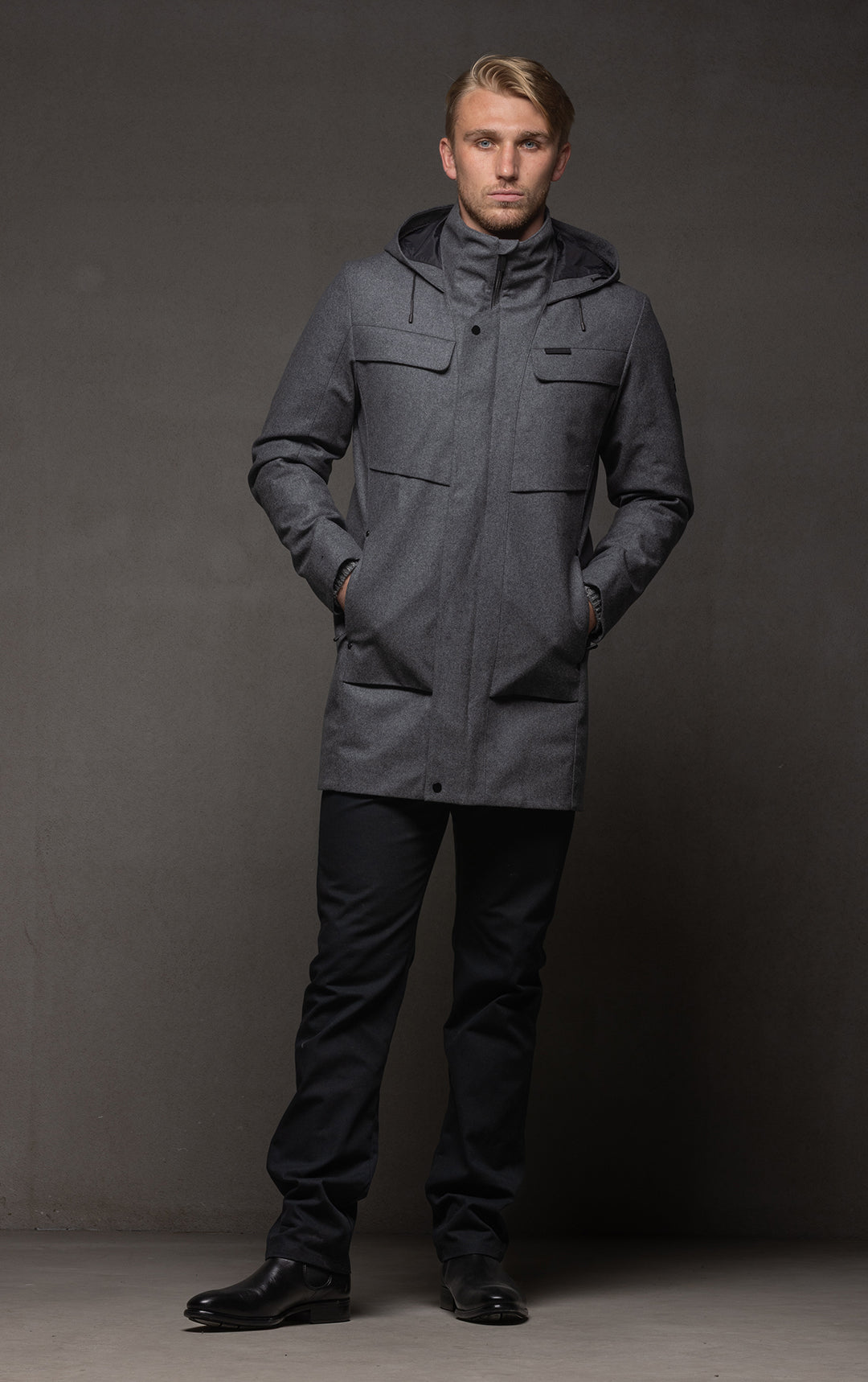 LAMINATED WOOL PARKA - CLEARANCE
