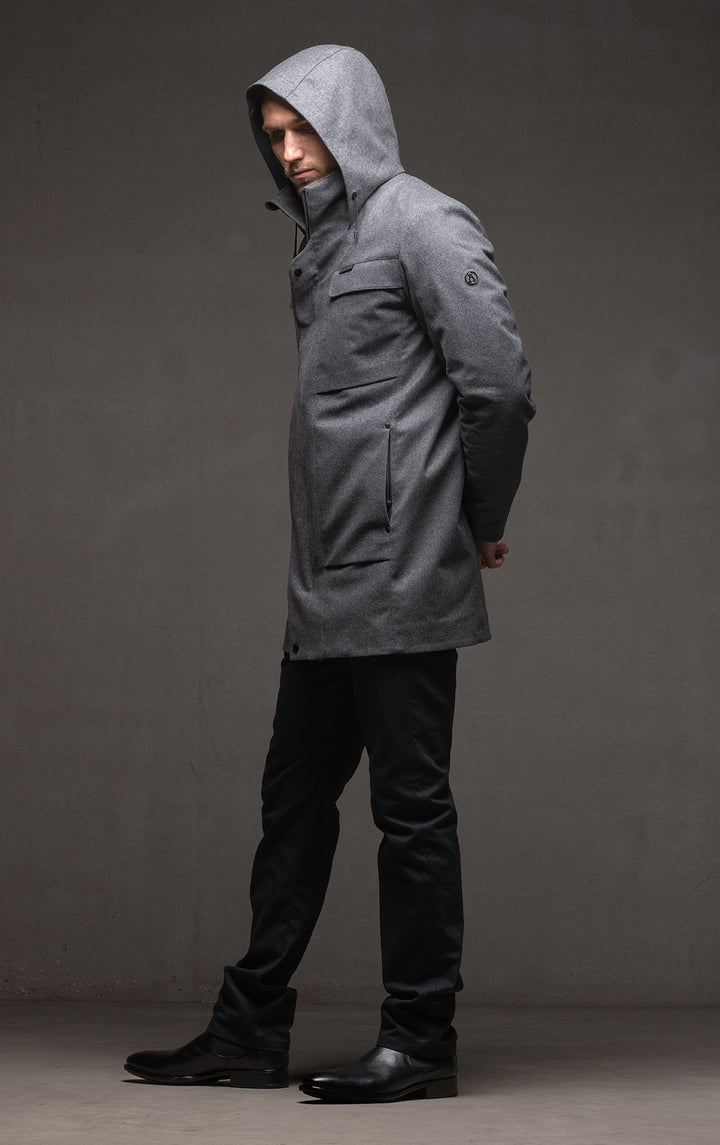 LAMINATED WOOL PARKA - CLEARANCE
