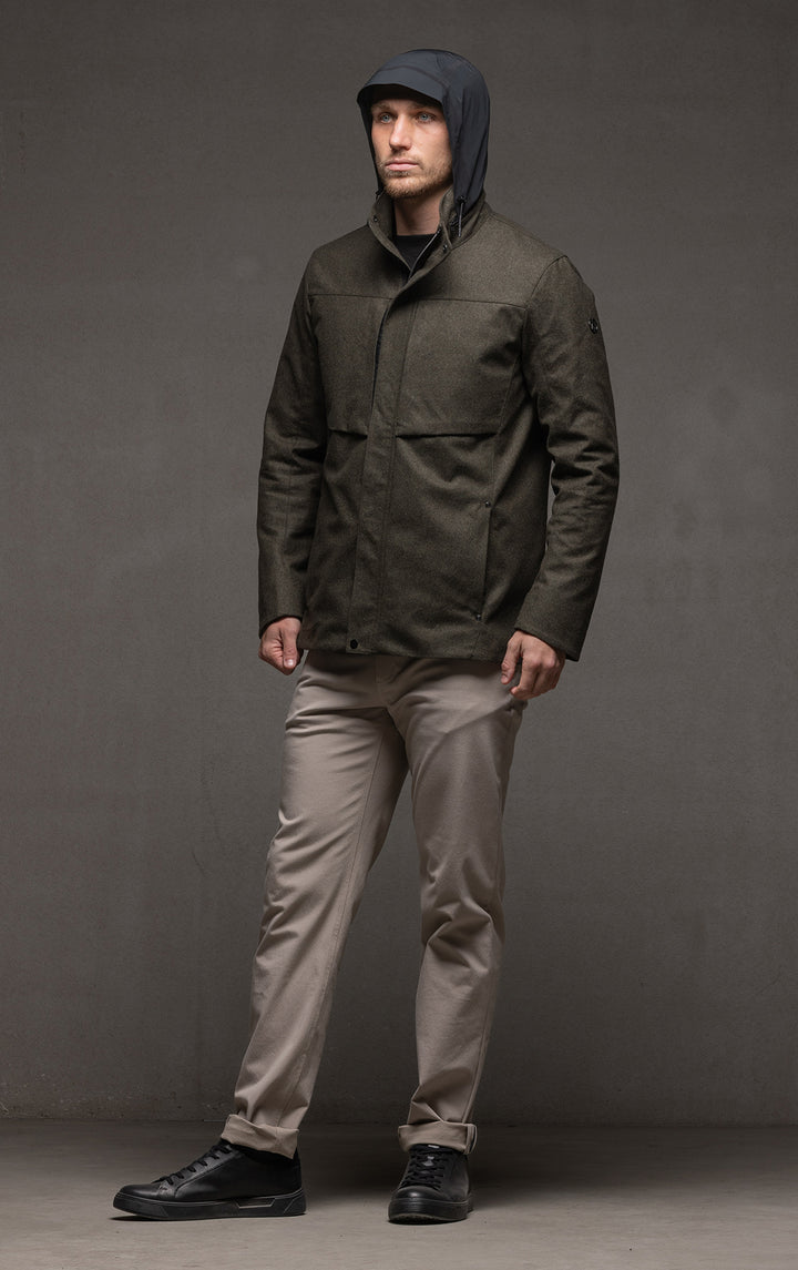 LAMINATED WOOL JACKET