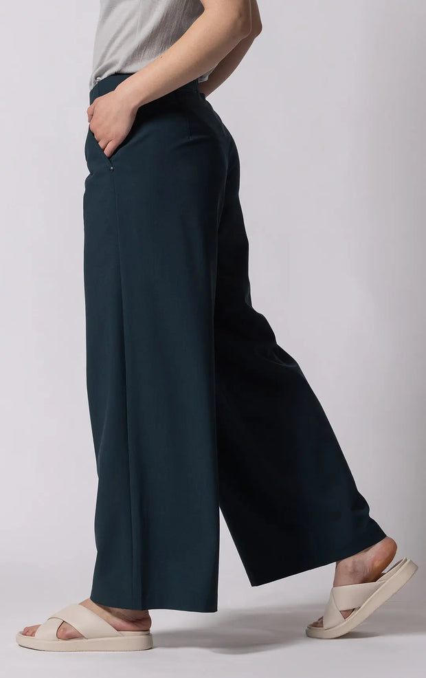 LIGHTWEIGHT WOOL BLEND WIDE LEG PANT