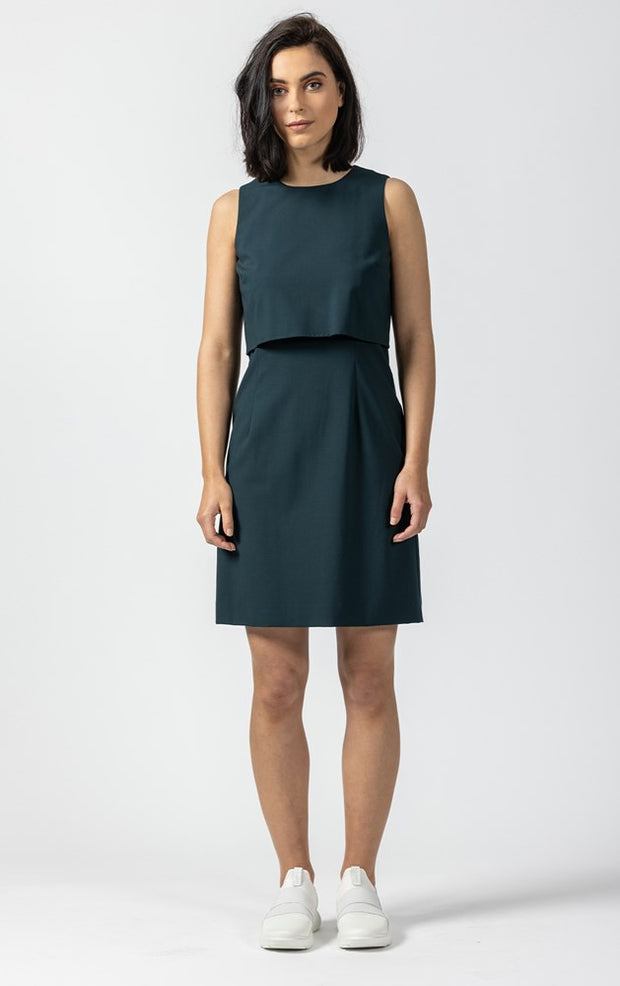 WOOL BLEND SHIFT DRESS - CLEARANCE