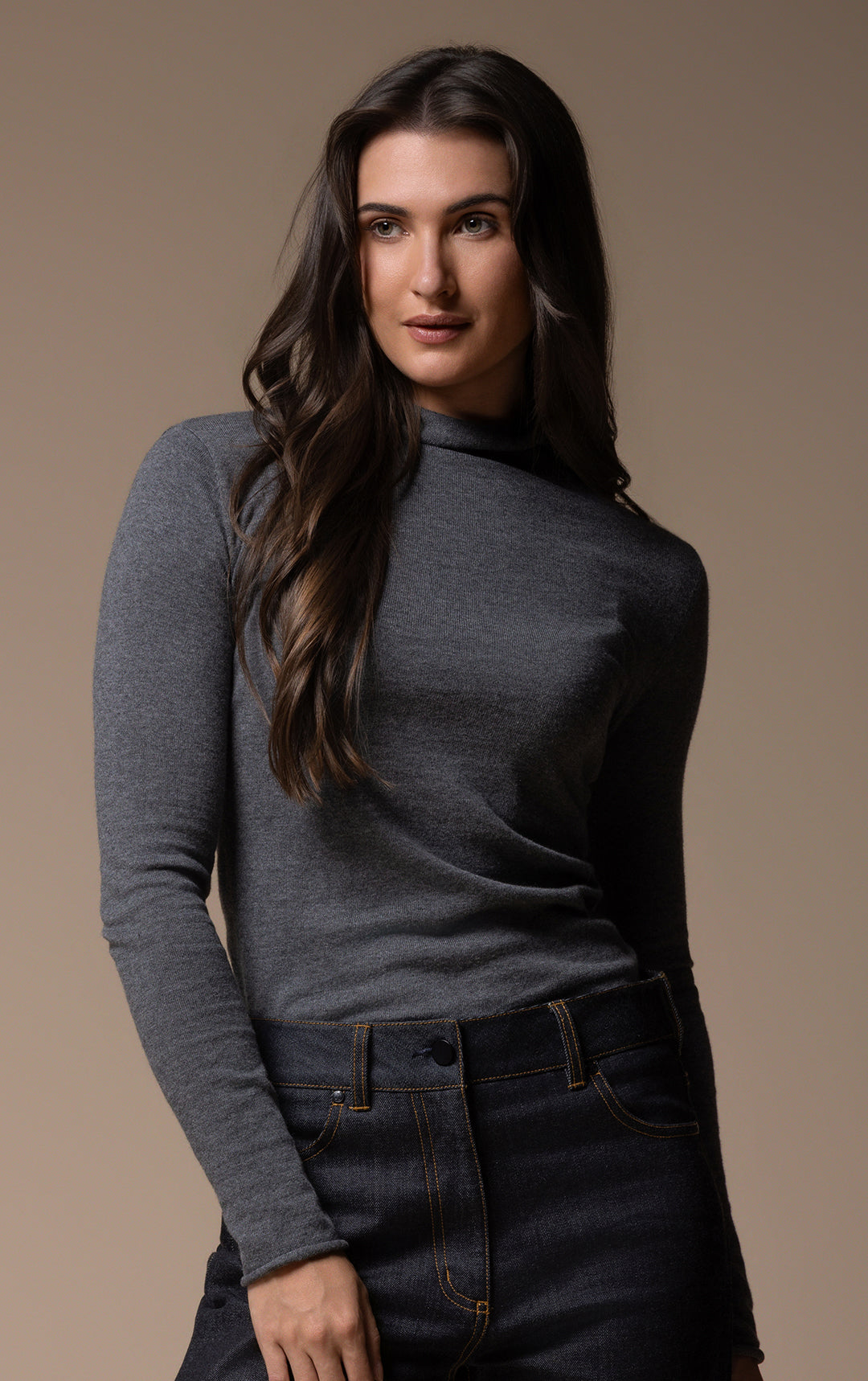 14GG COTTON SILK TURTLENECK