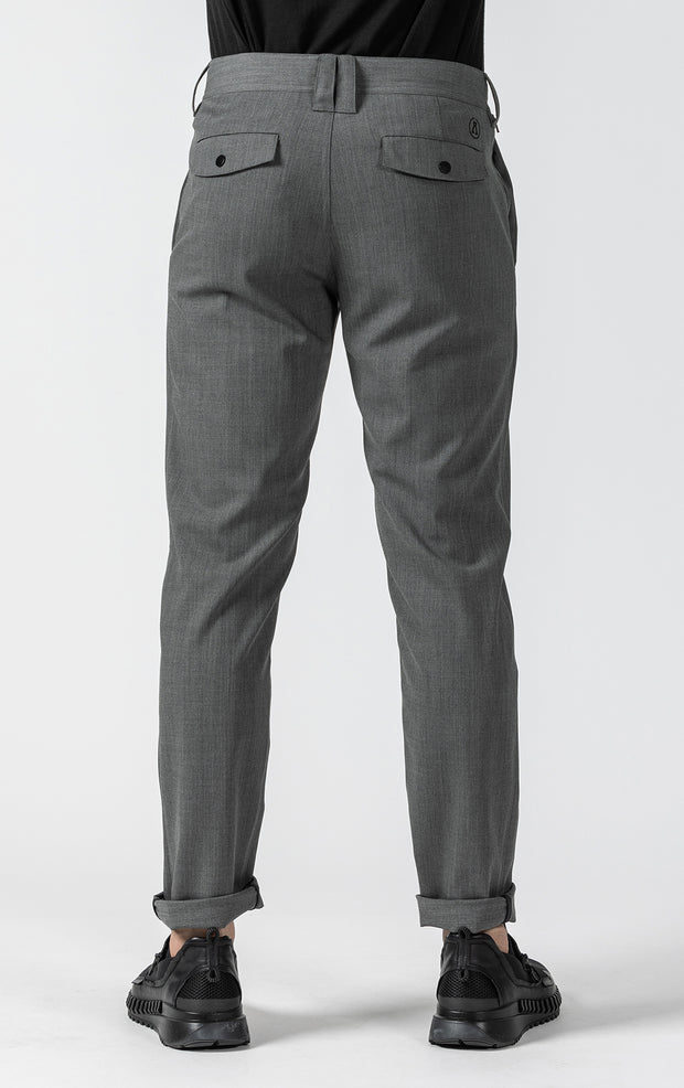 WOOL BLEND SLIM LEG TROUSER