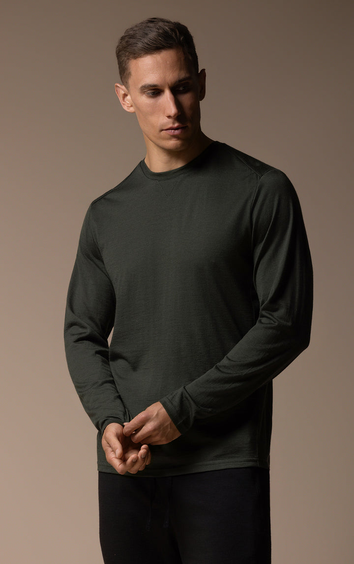 180GSM SINGLE JERSEY MERINO LS CREW