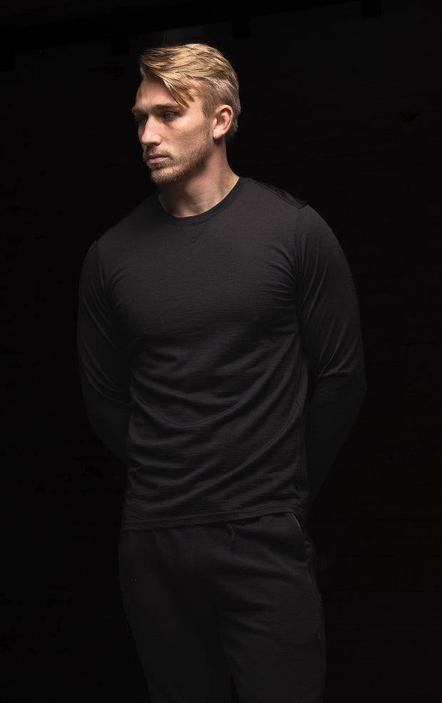 180GSM SINGLE JERSEY MERINO LS CREW
