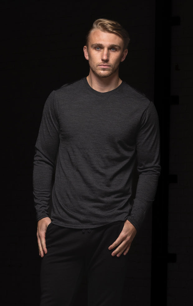 180GSM SINGLE JERSEY MERINO LS CREW