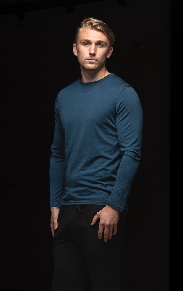 180GSM SINGLE JERSEY MERINO LS CREW