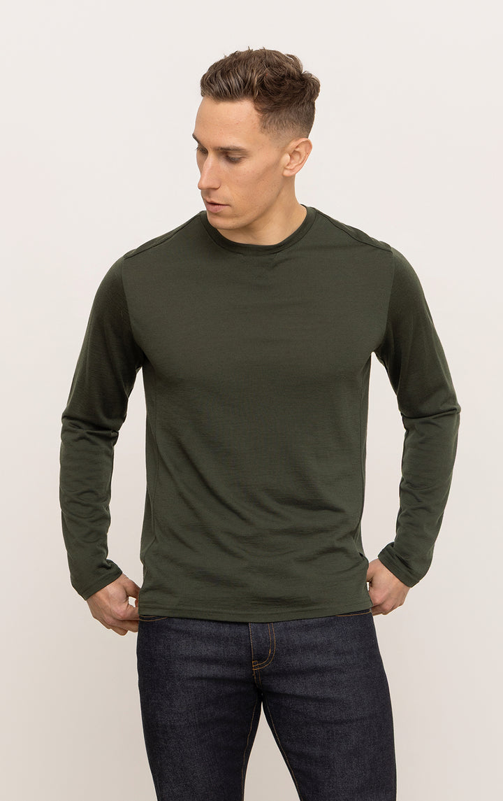 180GSM SINGLE JERSEY MERINO LS CREW