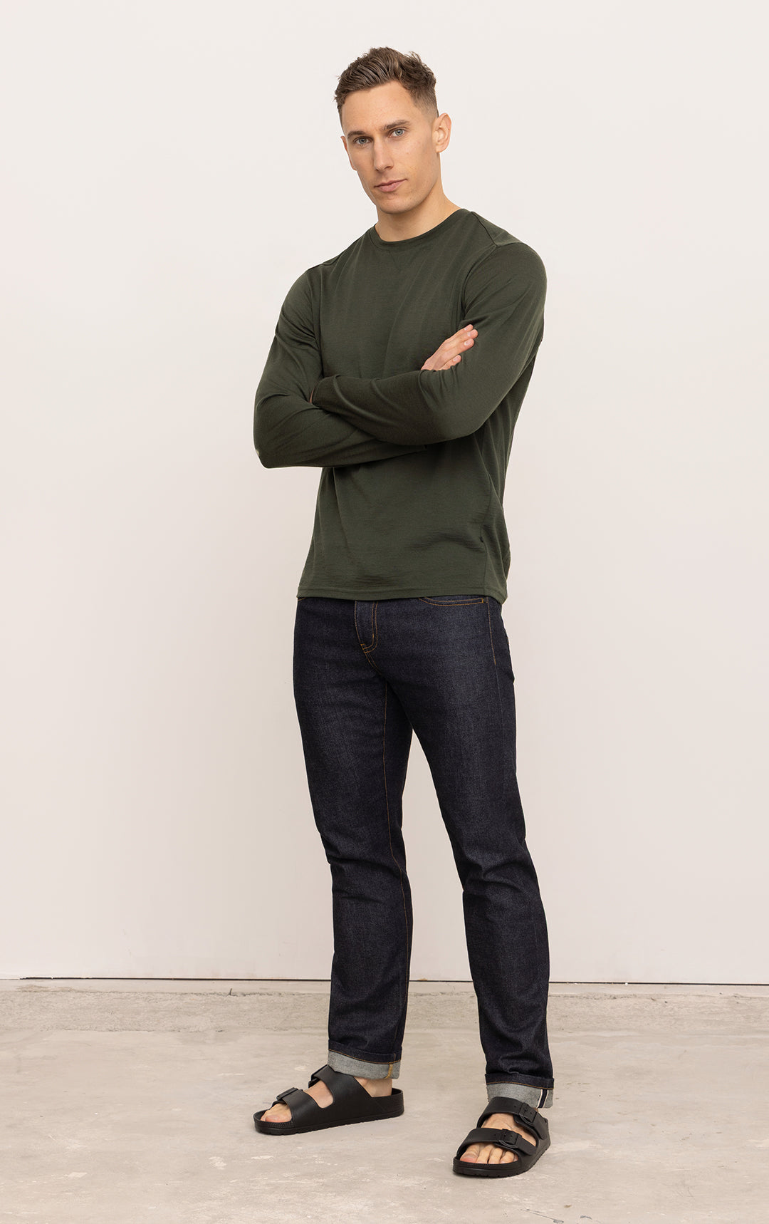 180GSM SINGLE JERSEY MERINO LS CREW