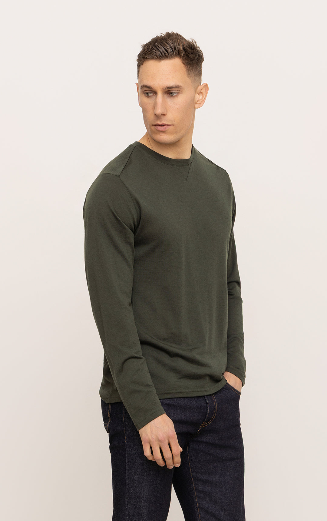 180GSM SINGLE JERSEY MERINO LS CREW