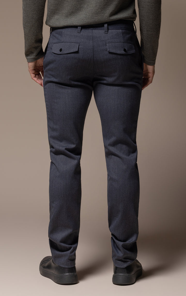 WOOL BLEND SLIM LEG TROUSER