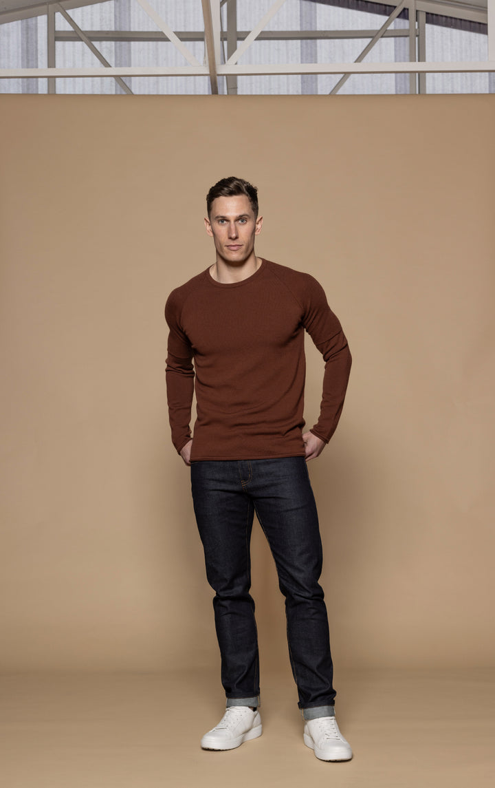 14 GAUGE MERINO LONG SLEEVE CREW - CLEARANCE