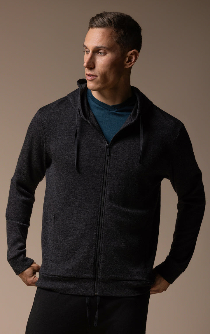 320GSM MERINO ZIPPED HOODY