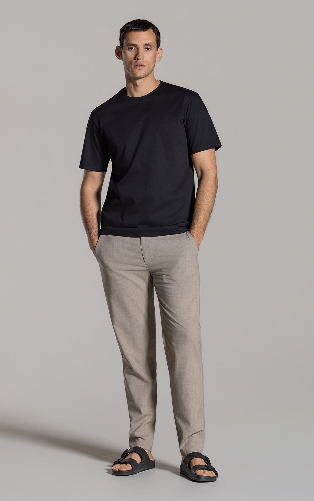 TAPERED SUMMER WOOL BLEND PANTS