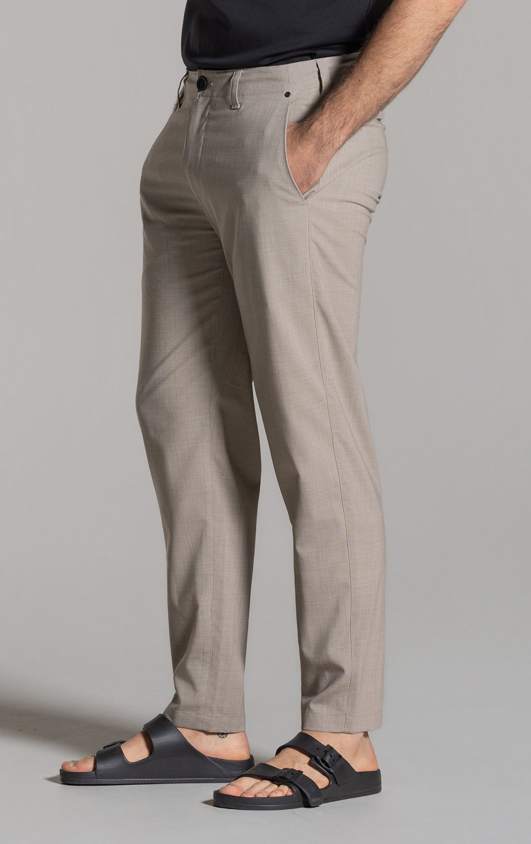 TAPERED SUMMER WOOL BLEND PANTS