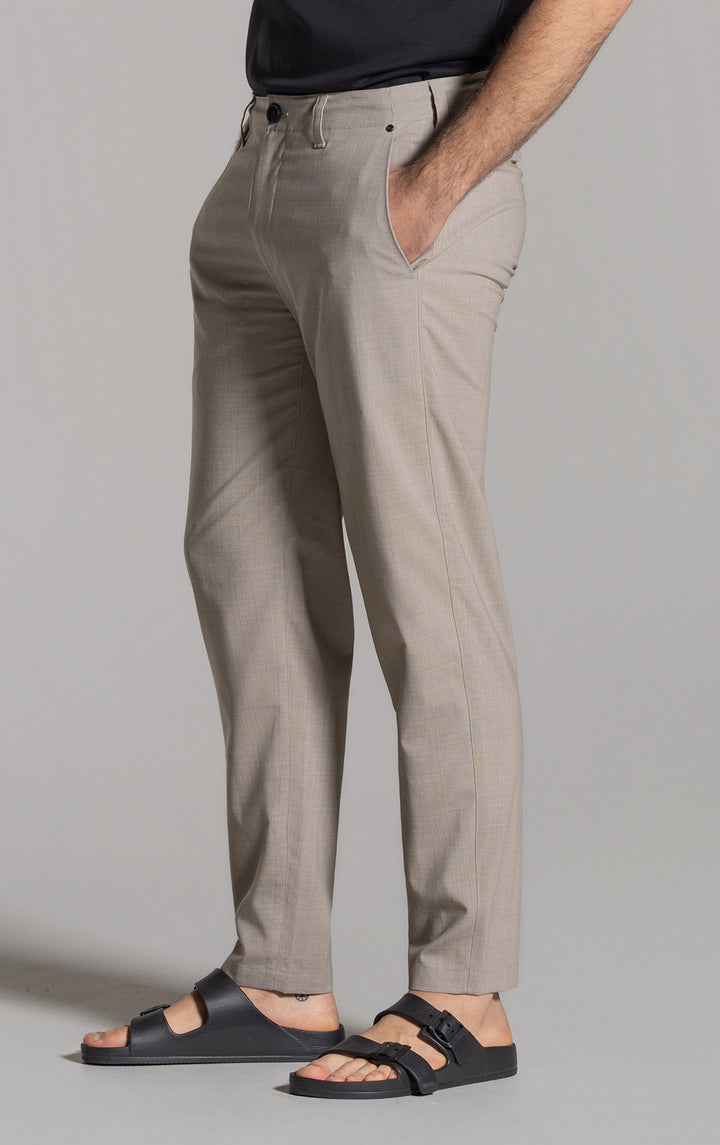 TAPERED SUMMER WOOL BLEND PANTS