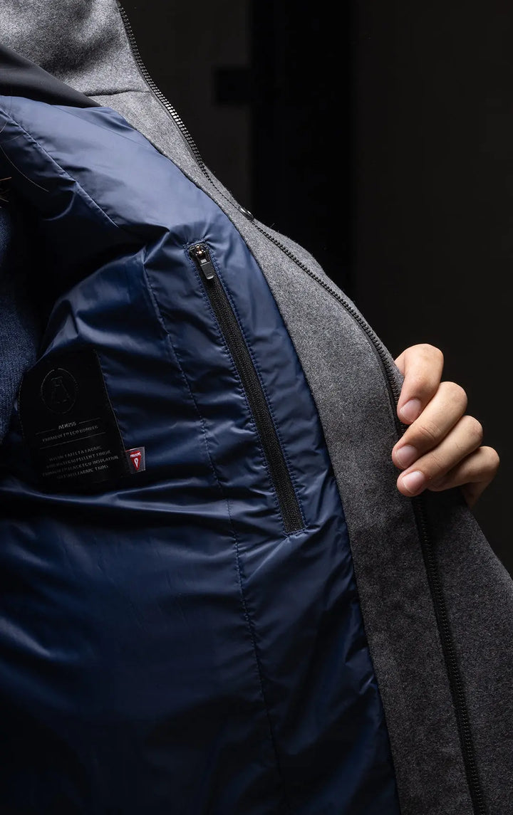 LAMINATED WOOL PARKA 0