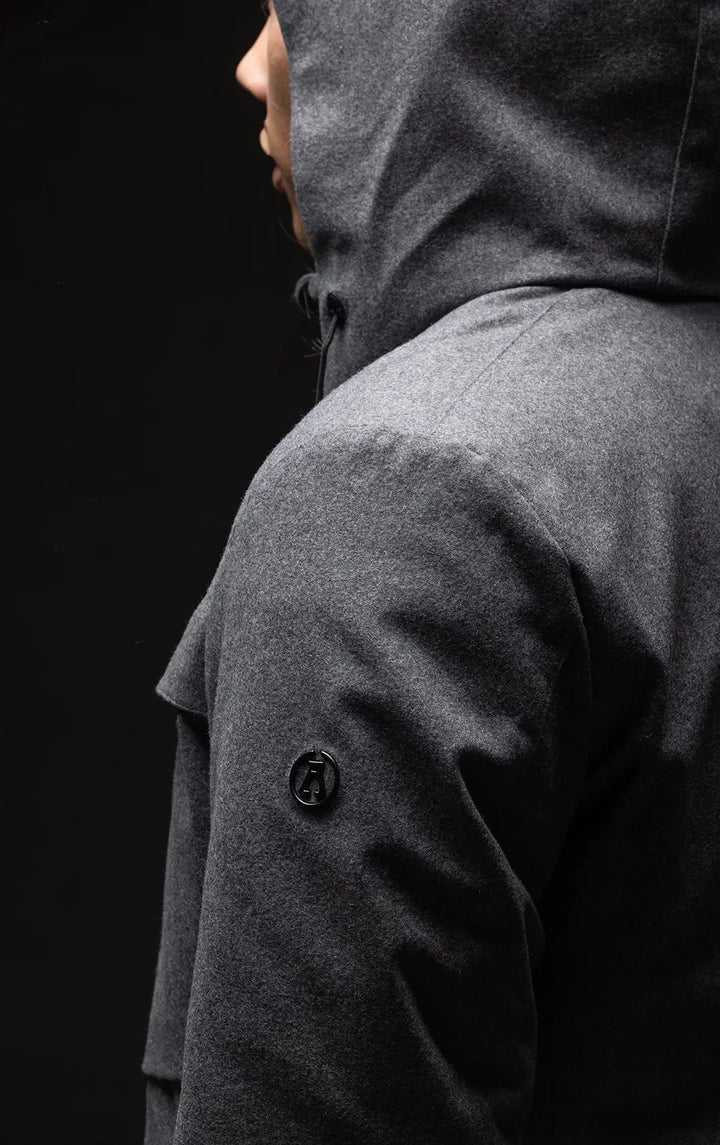 LAMINATED WOOL PARKA 0
