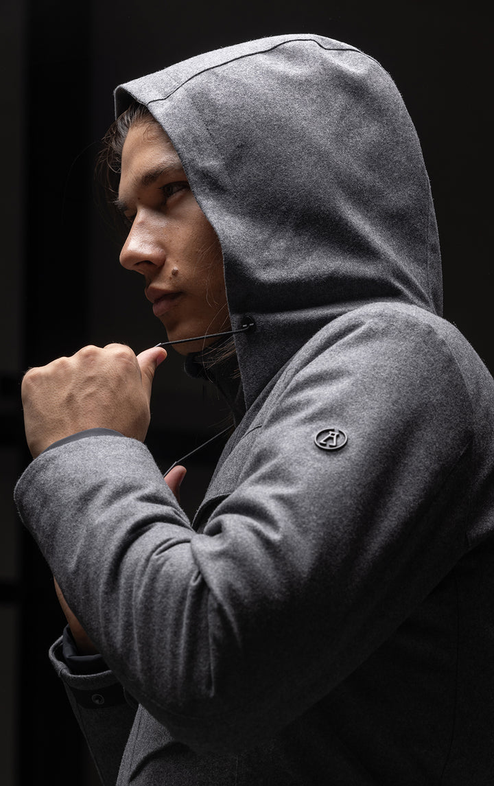 LAMINATED WOOL PARKA - CLEARANCE