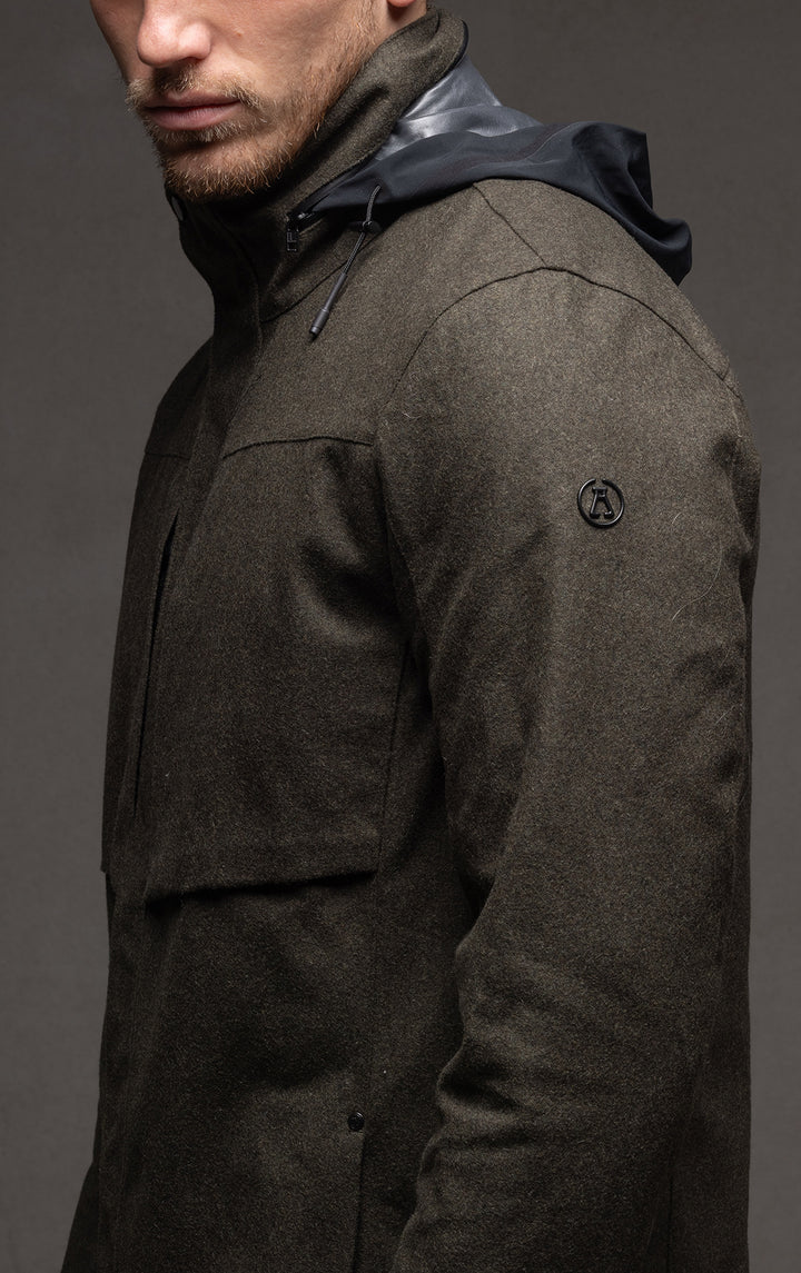 LAMINATED WOOL JACKET