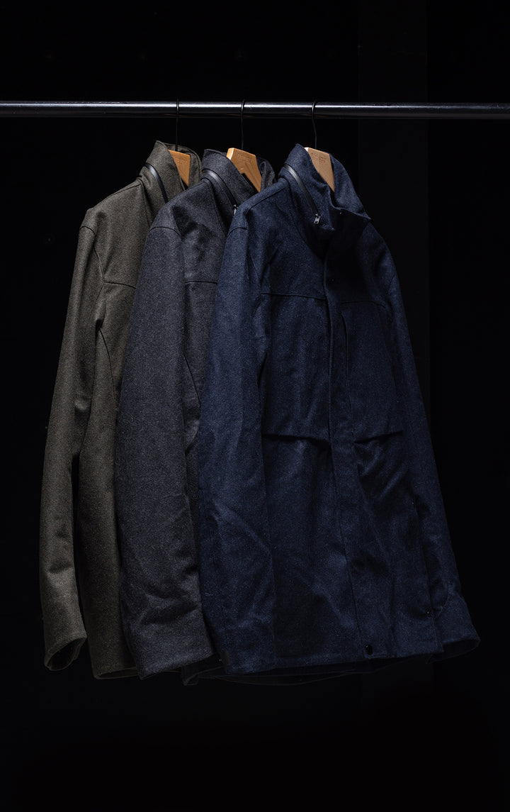 LAMINATED WOOL JACKET