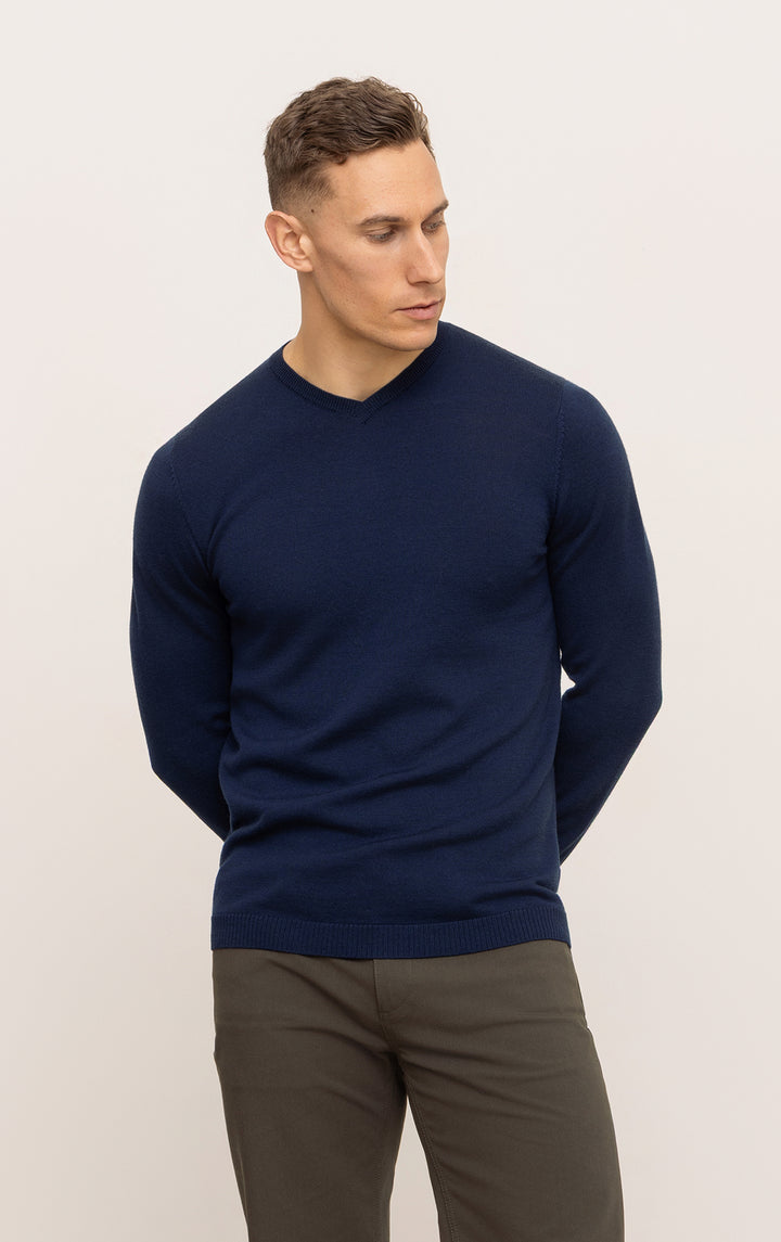 12GG MERINO V-NECK SWEATER