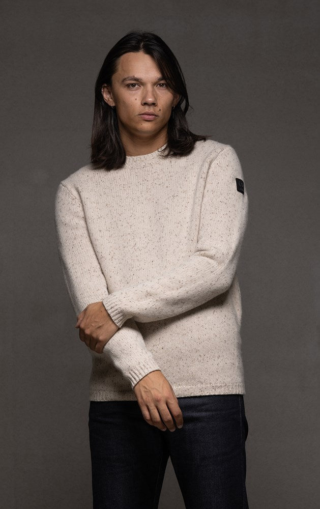 3GG LAMBSWOOL TWEED CREW - CLEARANCE