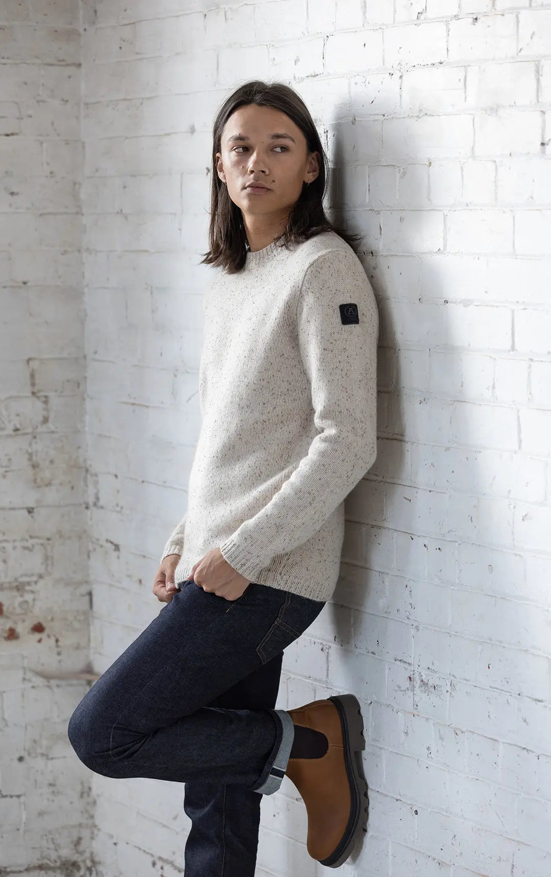 3GG LAMBSWOOL TWEED CREW 0