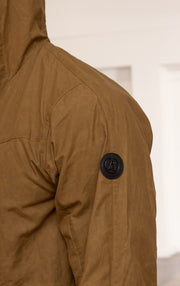 WAXED COTTON HOODED JACKET