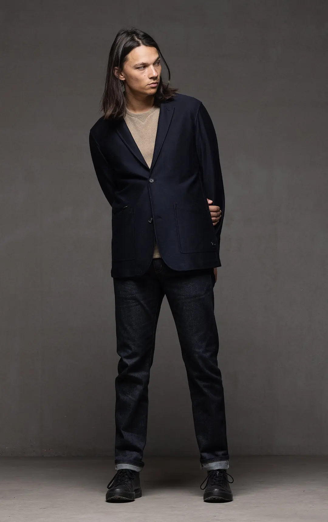 ITALIAN STRETCH WOOL BLAZER 0