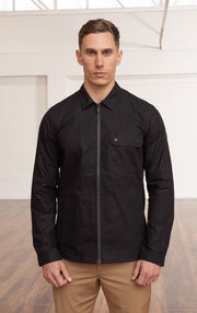 WAXED COTTON ZIP SHACKET