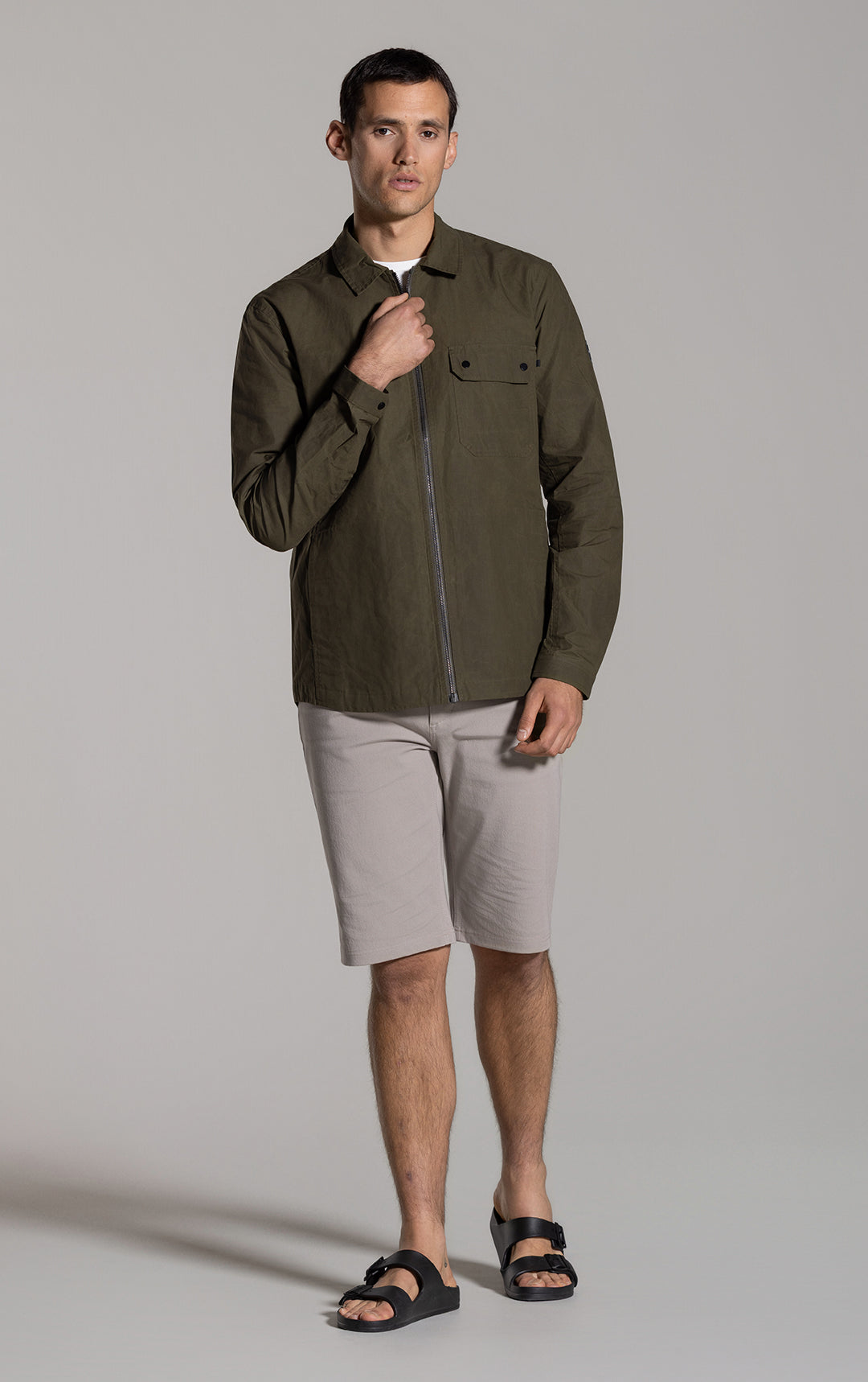 WAXED COTTON ZIP SHACKET