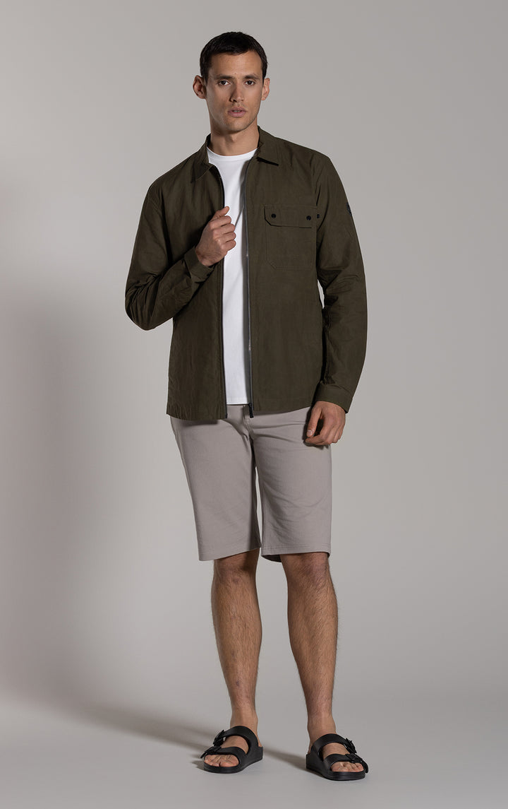 WAXED COTTON ZIP SHACKET
