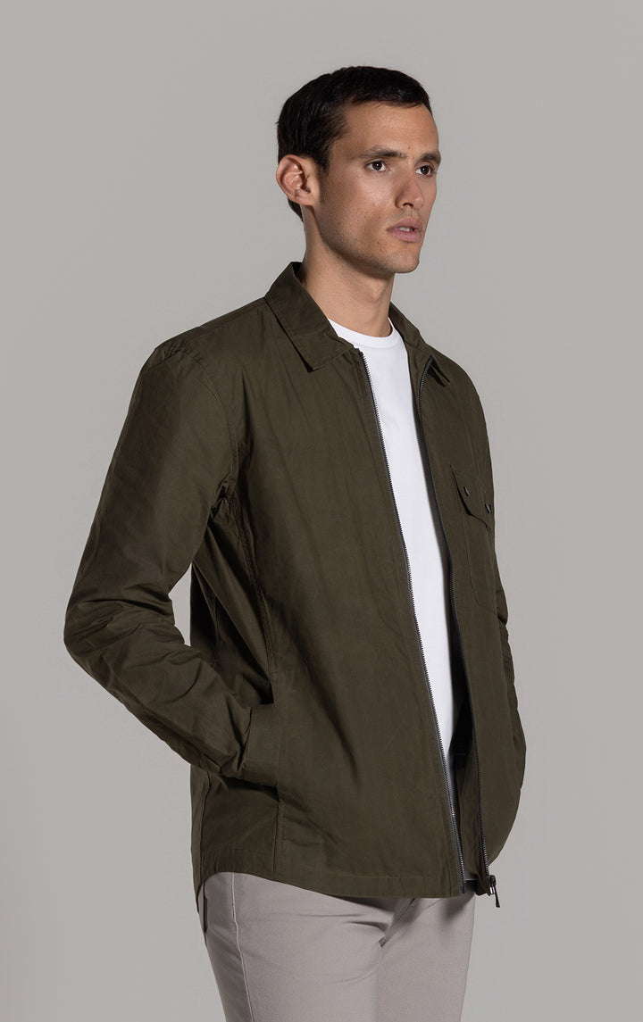 WAXED COTTON ZIP SHACKET - CLEARANCE