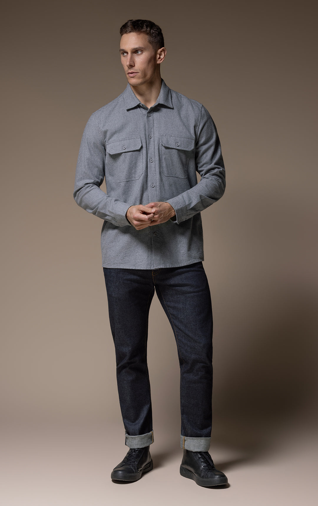 COTTON FLANNEL OVERSHIRT - CLEARANCE