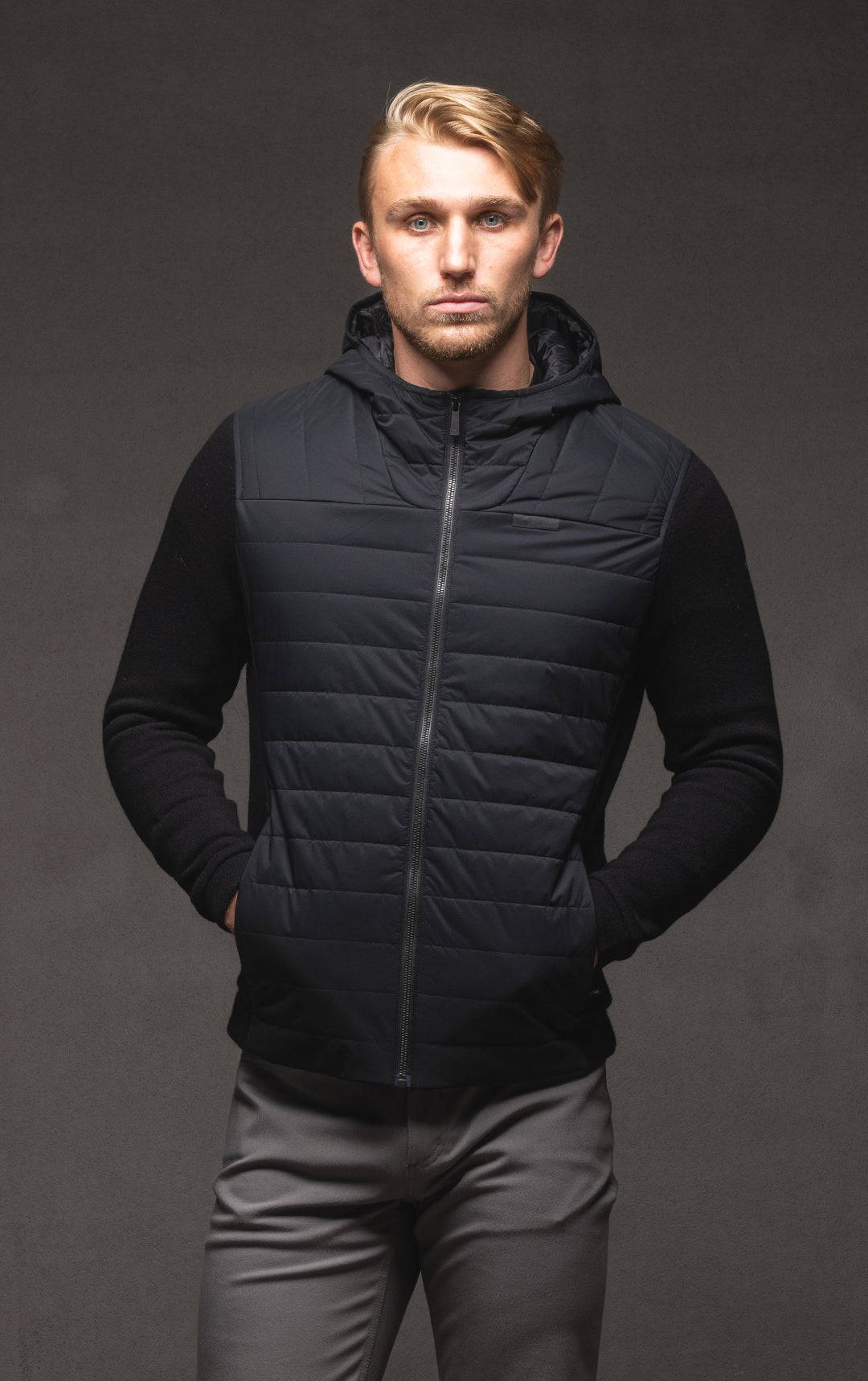 HYBRID HOODED DOWN VEST - CLEARANCE