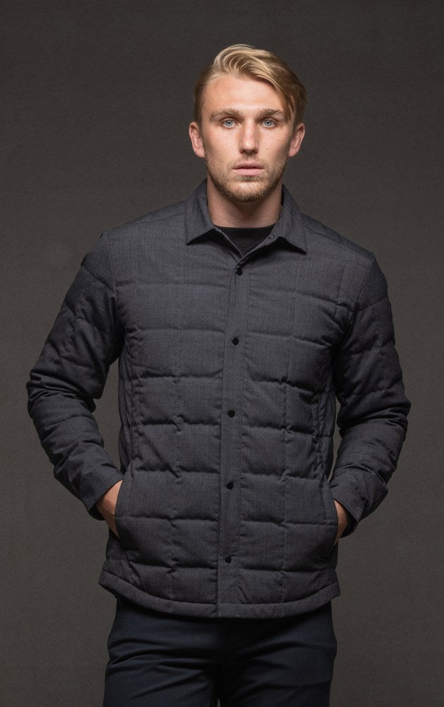 WOOL BLEND QUILTED SHACKET - CLEARANCE