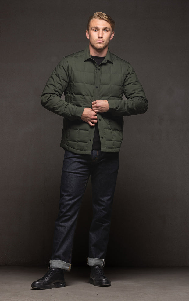 WOOL BLEND QUILTED SHACKET