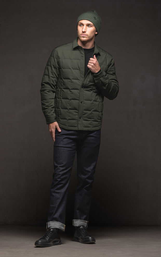 WOOL BLEND QUILTED SHACKET