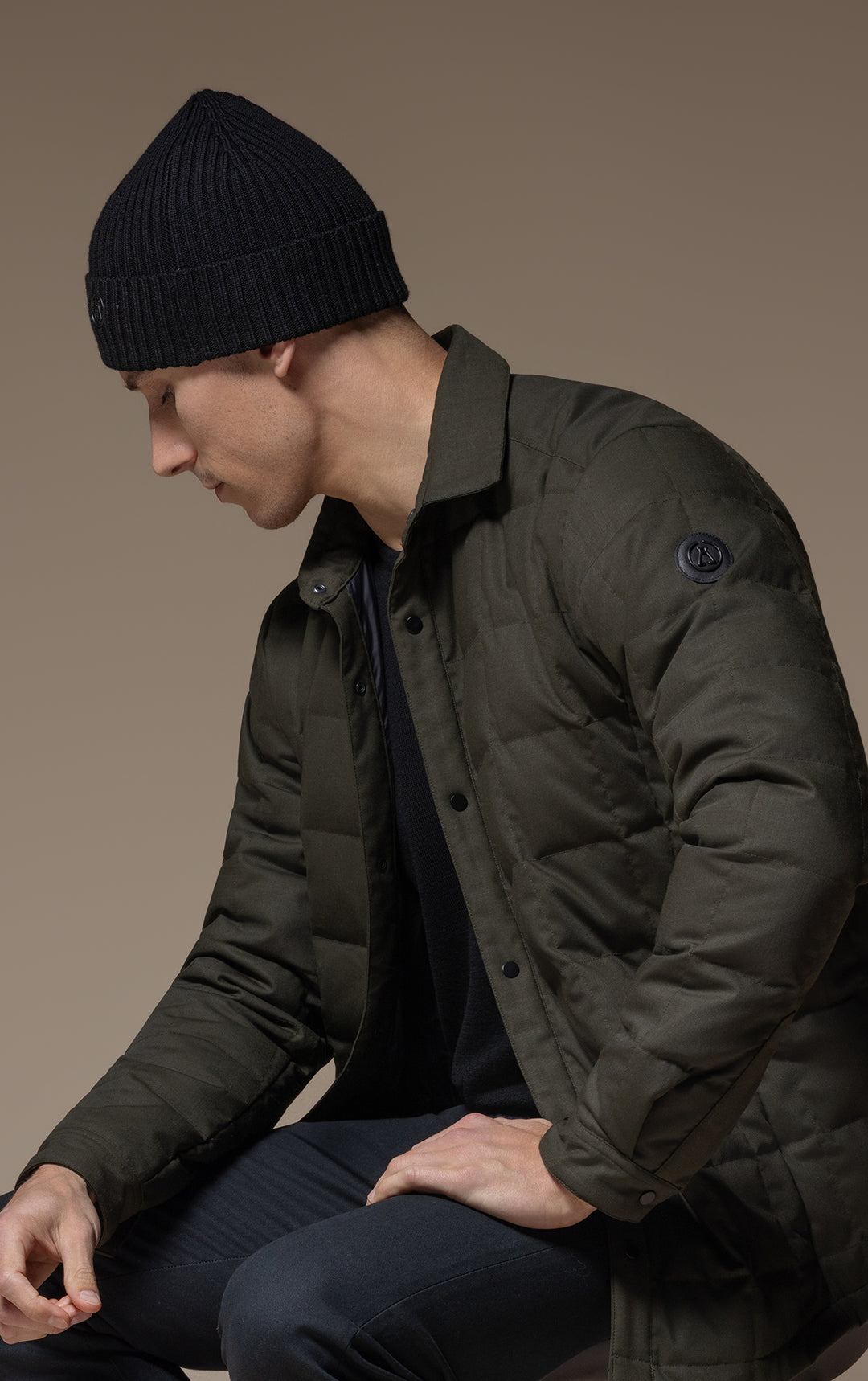 WOOL BLEND QUILTED SHACKET