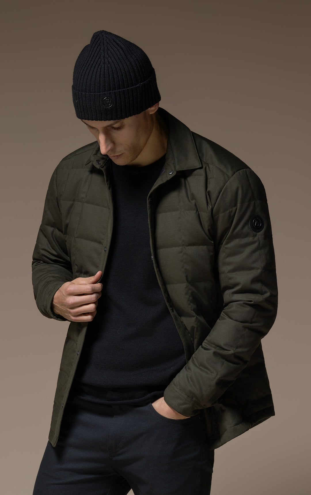 WOOL BLEND QUILTED SHACKET