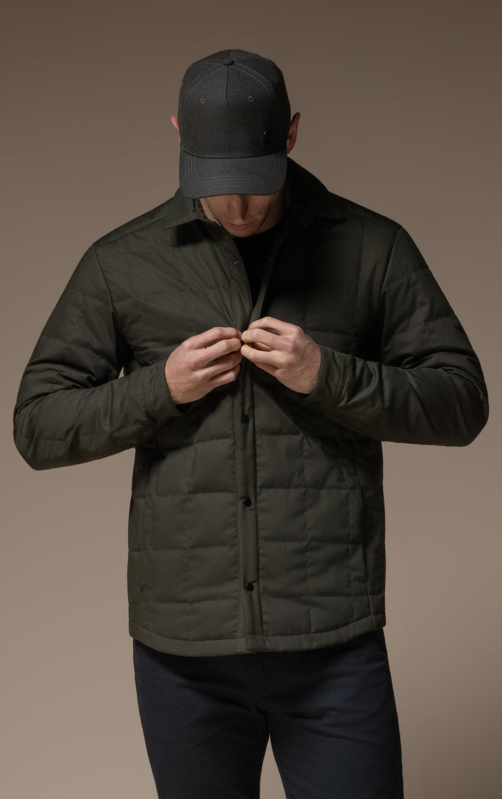 WOOL BLEND QUILTED SHACKET